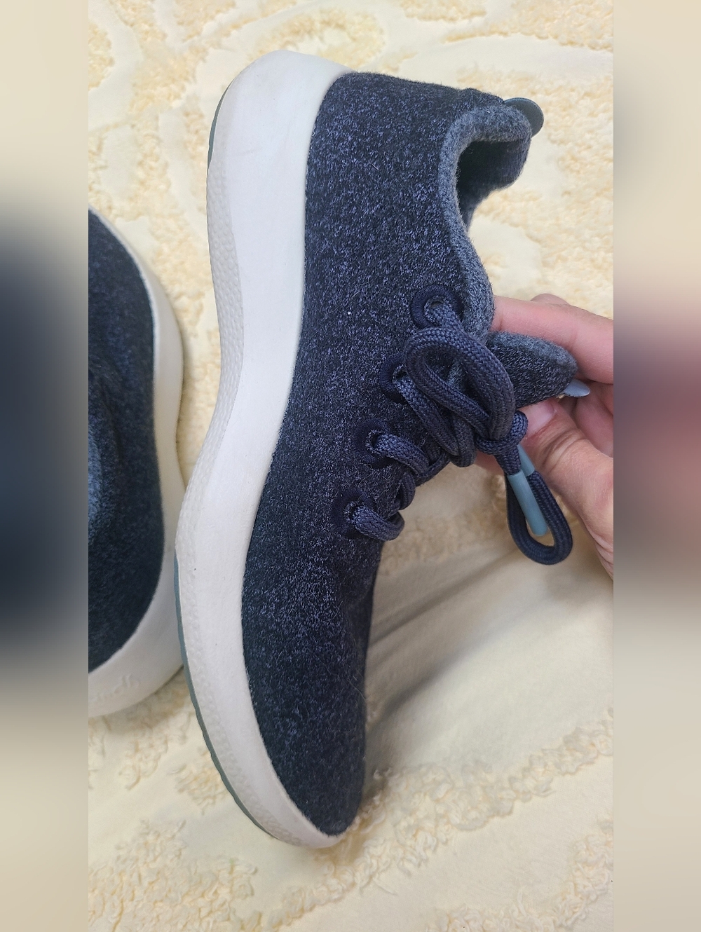 Allbirds Merino Wool Navy Contrast Sneakers Size W8 - Picture 6 of 6